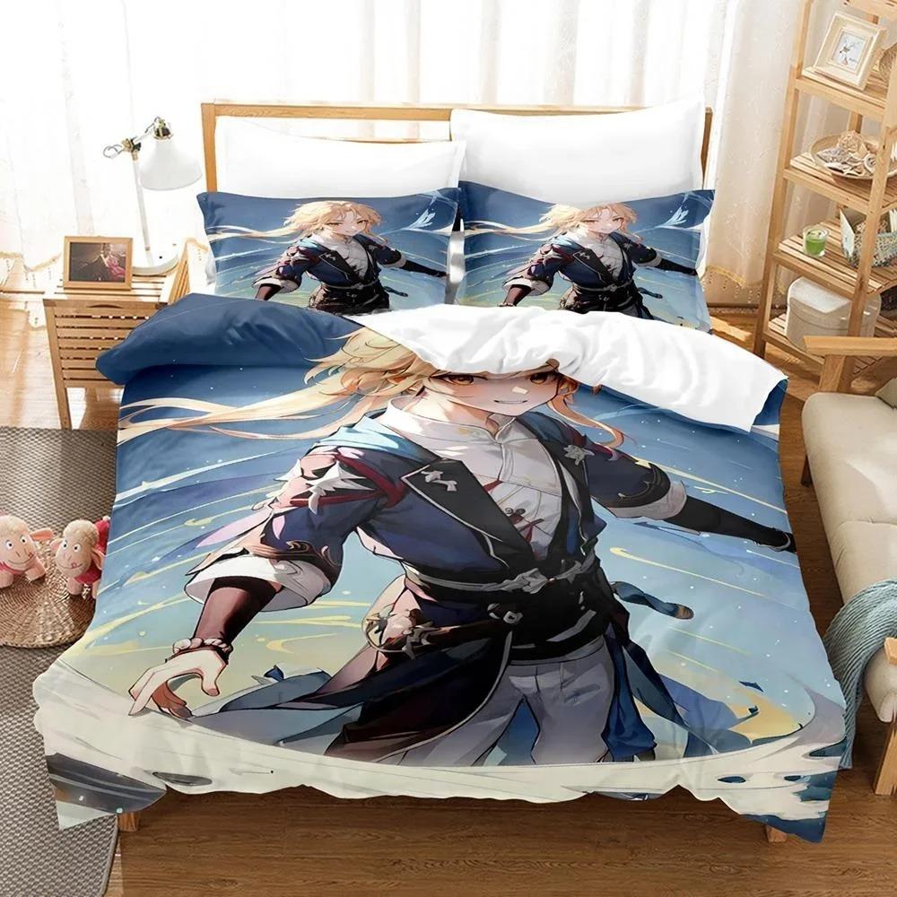 Модный комплект постельного белья Honkai Star Rail с 3D-печатью, комплект из трех предметов с рисунком аниме для взрослых и детей, комплект пододеяльников для спальни, домашний текстиль