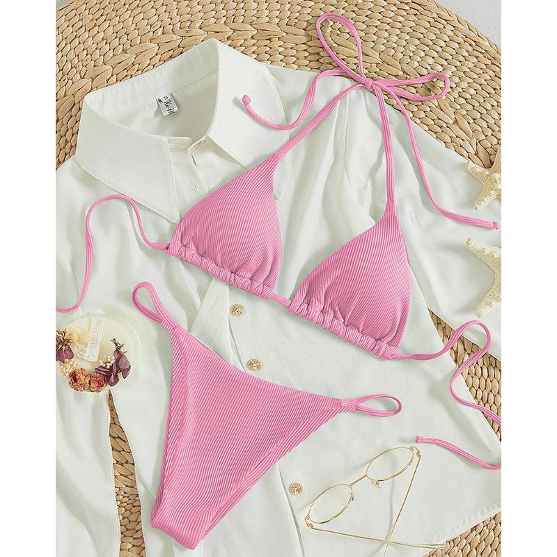 2024 Европейский и американский сексуальный купальник на шнуровке с вырезом, женский модный многоцветный разделенный купальник