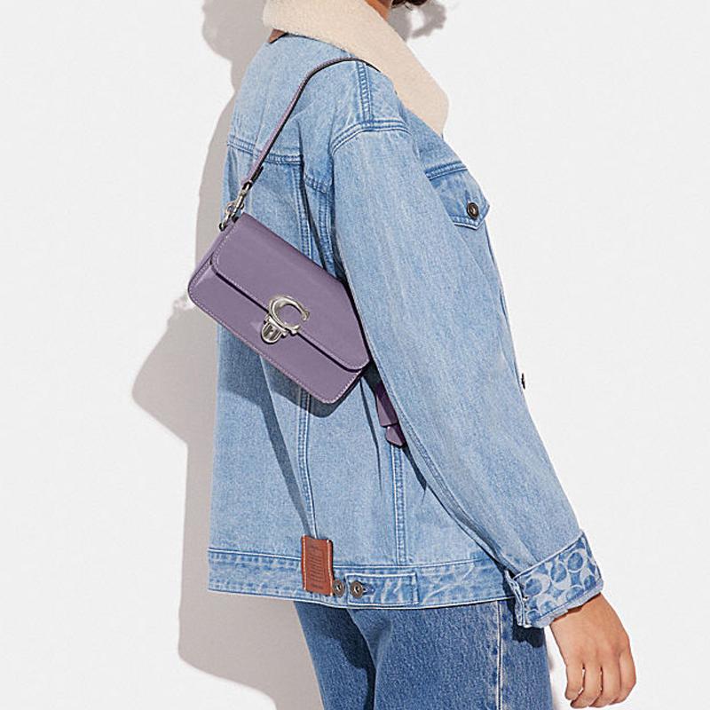 Coach Studio 20 Solid Color Detachable Shoulder Strap Push Button Flap Closure Leather Handheld Crossbody Shoulder Bag Women Handbags CE761-LHVHM