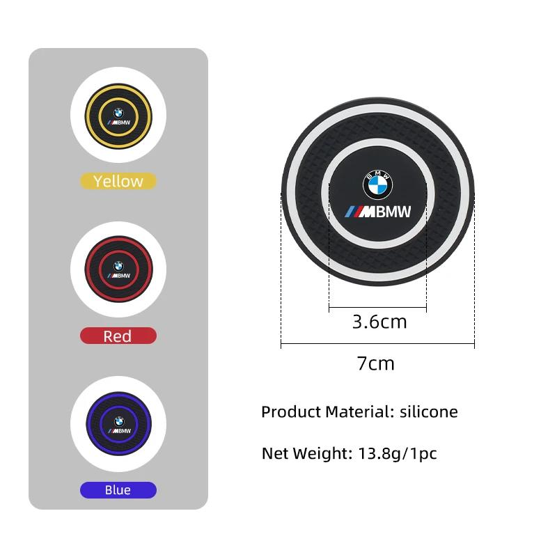 Car Sticker 2025 Hot PVC Car Coaster Water Cup Anti-Slip Silicone Pads Interior Accessories For BMW Motorsport X1 X3 X5 E39 E46