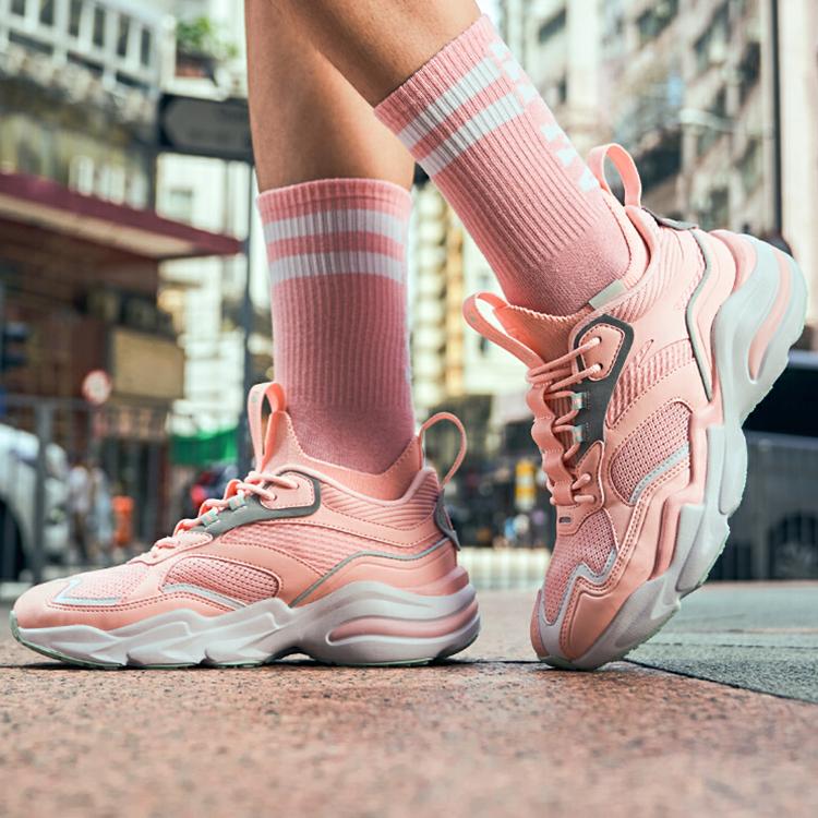 Anta Comfortable Height Increasing Low top Chunky Sneakers Women's Pink 92938867-1