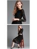 2025 Autumn Women's Lace Hollow Round Neck Slim Dress