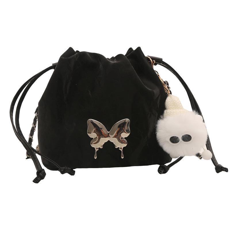 Bow Chain Small Bag Women'S Spring And Summer Niche Design Commuter Bucket Bag