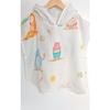 Summer 100% Cotton Double Layer Organic Baby Muslin Poncho / Towel / Bathrobe / Beach (1-2 Years)