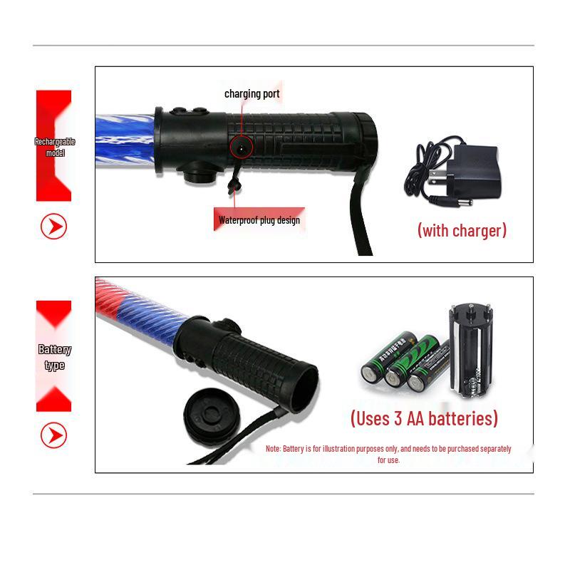 Rechargeable 29CM LED Glow Stick & Traffic Baton