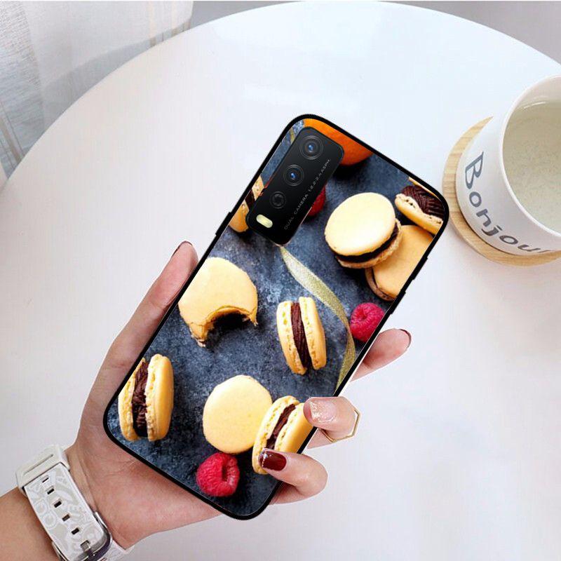 Чехол для телефона Funda Dessert macarons для vivo Y31 Y30 Y33S Y11S Y12S Y17 Y20 Y20S Y21S Y1S Y53S Y15 Y19 Y91C V23 5G, чехлы