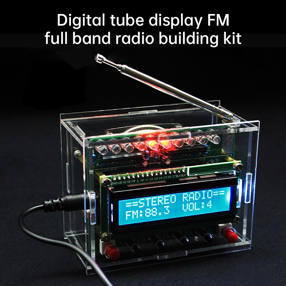 RDA5807 Цифровой FM-радиоприемник LCD DIY Комплект Электронный Комплект 87-108 МГц FM Радиоприемник Модуль Компонент Пайка Проект Практика