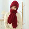 Winter Squirrel Fleece Knitted Windproof and Cold-resistant Plus Fleece Ladies Hat Scarf One-piece Woven Laminated Snow Hat