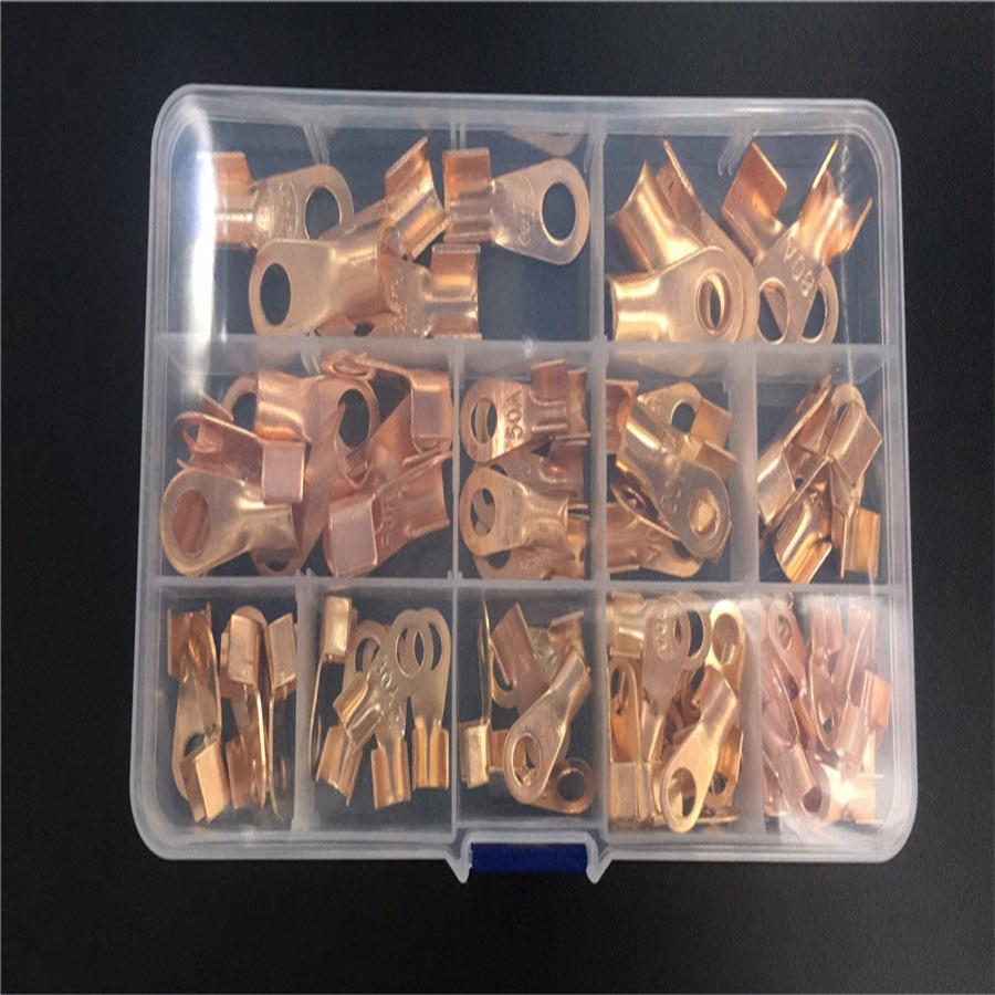 90pcs Copper Battery Cable Connector Terminal Open Lugs Wire Terminals OT 10A-100A