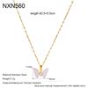 Explosive fashion temperament inlaid zircon imitation mother of pearl butterfly pendant necklace women's stainless steel waterproof neck chain
