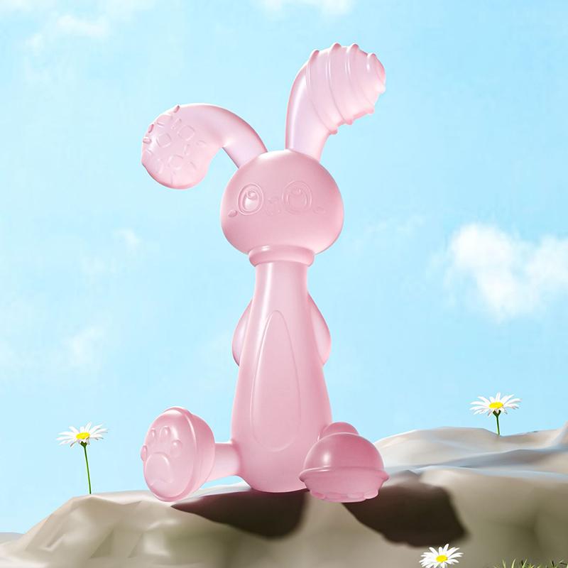Silicone Baby Teether Silicone Baby Chewing Toys Cartoon Cute Little Rabbit Shape Newborn Handhold Molar Teether Baby Products