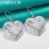 Серьги из стерлингового серебра 925 пробы с сердцем и цветком для женщин, модные свадебные и помолвочные очаровательные ювелирные изделия