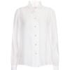 Shop   Women Frill Neck Pearl Button Office Look Long Sleeve Tencel Blouse Black