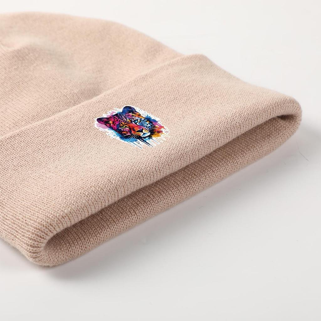Leopard Warm Knitted Cap Beanie, Animal Man Cap Stretchy Warm Stylish Bonnet Knit Hat Beanie