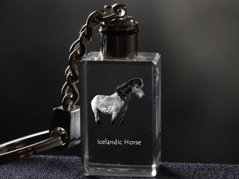 Icelandic Horse - Crystal Pendant with Photo of a Horse, Illuminated Pendant, Unique Gift by Art-Dog Brand