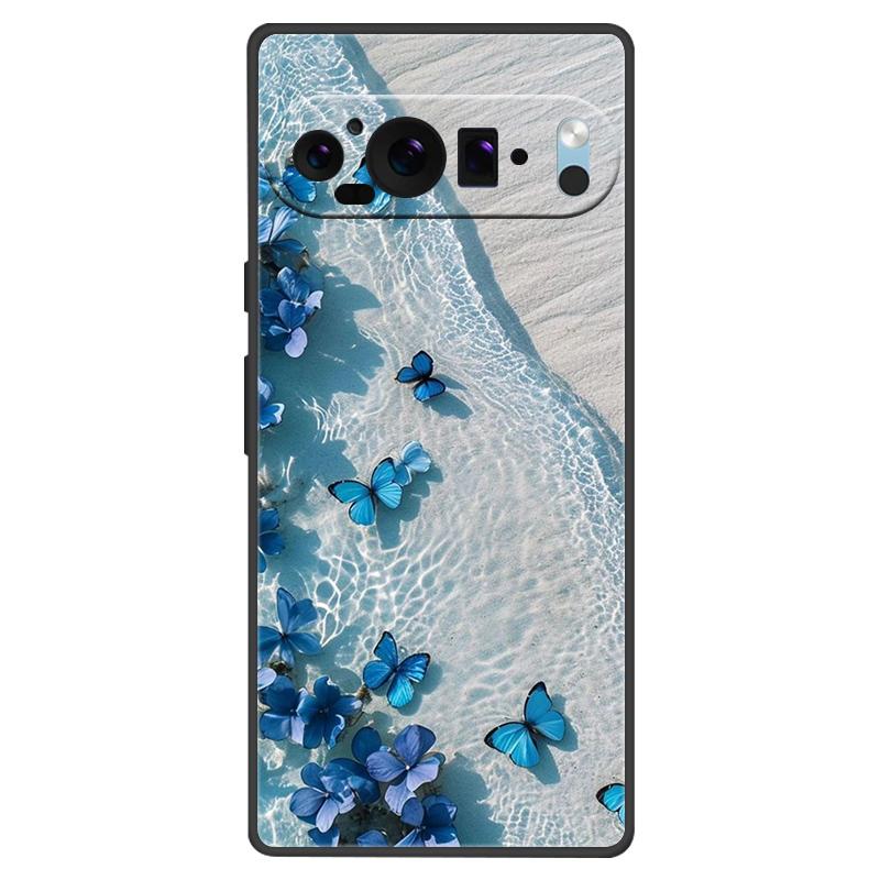 For Google Pixel 9 Pro XL Case Cool Painted Silicone TPU Soft Cover For Googe Pixel 9 9 Pro 8A Cases Black Protective Shells