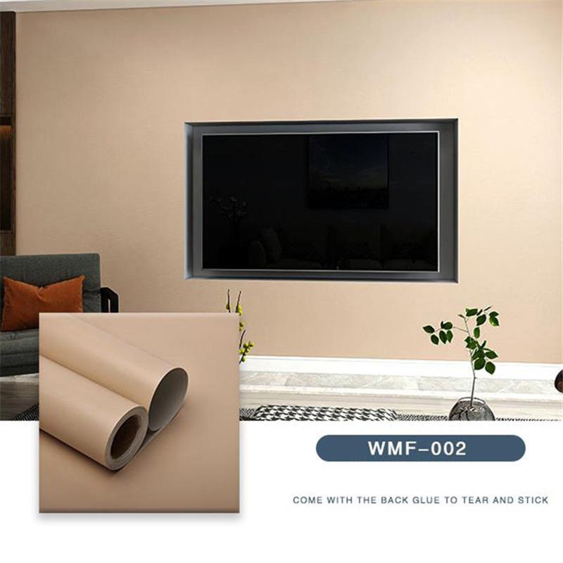 Macaron Solid Color Self-adhesive Wallpaper Stickers Bedroom Living Room Wardrobe Door Decoration Pasted Waterproof Refurbished Wallpaper