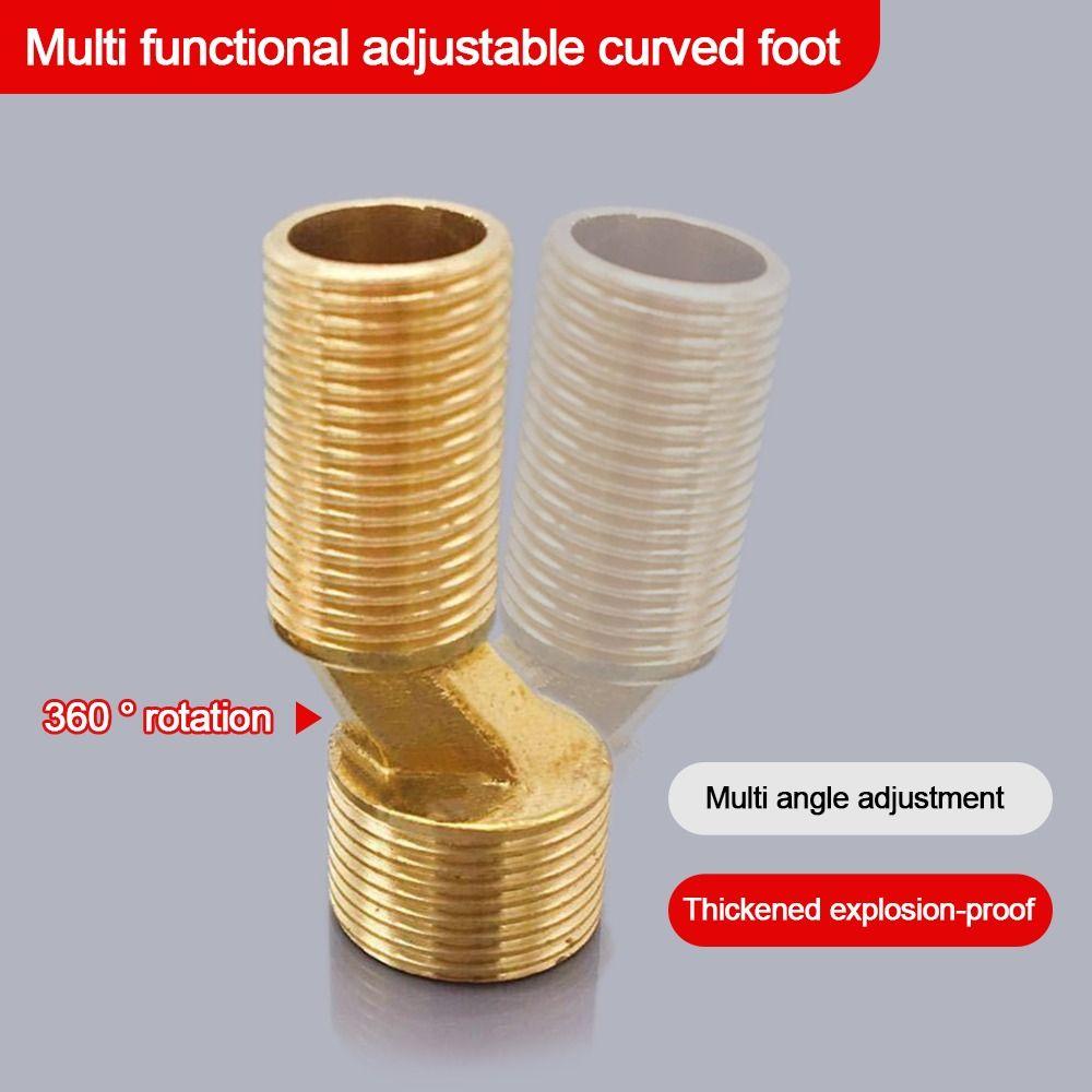 Copper Angled Curved Foot Angle Adjustment Connecting Accessories  Bathroom Hardware