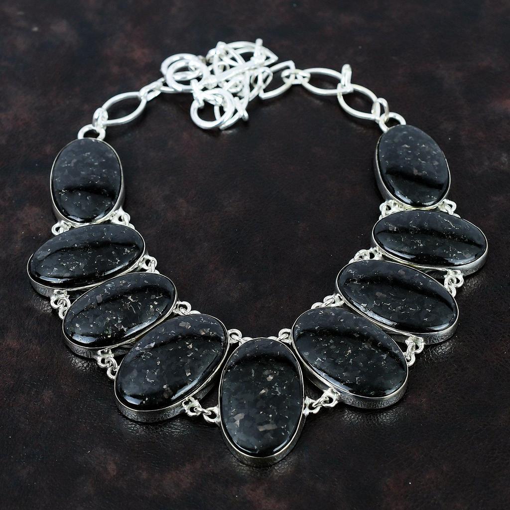 Ожерелье из нууммита, ожерелье из натурального драгоценного камня, ожерелье из стерлингового серебра 925 пробы, регулируемая цепочка, ожерелье из нууммита ручной работы, ювелирные изделия, подарок для женщин