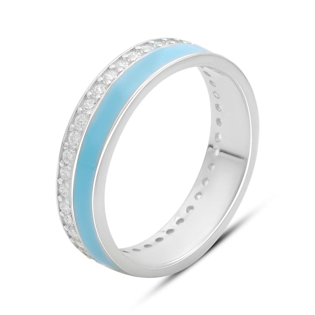 Silver Ring with Cubic Zirconia, Enamel, Product Weight 2.57 G (60002232)