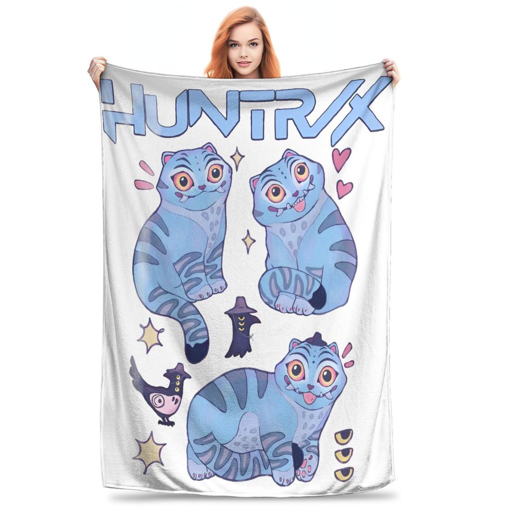 KPop Demon Hunters Huntrix Blue Tiger Derpy Blanket Super Soft Cozy Throw Blankets for Sofa 50x60 Inch Multi-size Bedspreads