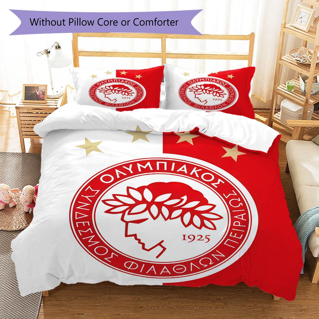 Olympiacos Bedding Quilt Set Quilt Cover Pillowcase Home Decoration Birthday Gift (1 * duvet cover + 2 * pillowcase, without core)