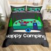 Пододеяльник Happy Camping, комплект постельного белья в деревенском стиле для кемпинга и автофургона, королевский комплект постельного белья «Звездная ночь», чехол для пододеяльника с тематикой приключений