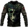 Mans Skull Printing Hoodies Autumn Fashion New  Retro Hip Hop Style Hooded Sweatshirts Street Trend Leisure Comfortable Pullover