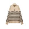 Fall and Winter New Women's Clothing Fashion Wind Decorated Row Button Stripes Stand Collar Long Sleeves Knitwear Sweater 1509107