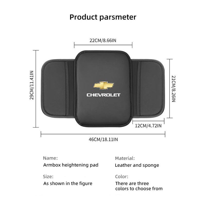 AABHJ1 Car Armrest Cushion Leather Arm Rest Box Pad With Storage Bag For Chevrolet Corvette Montana TrailBlazer Silverado Traverse Bolt