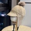 Новая шапка-ушанка Лэй Фэн женская корейская версия с кроличьим помпоном, вельветовая, теплая, с защитой ушей, зимняя, для велоспорта и катания на лыжах, шапка-пилот