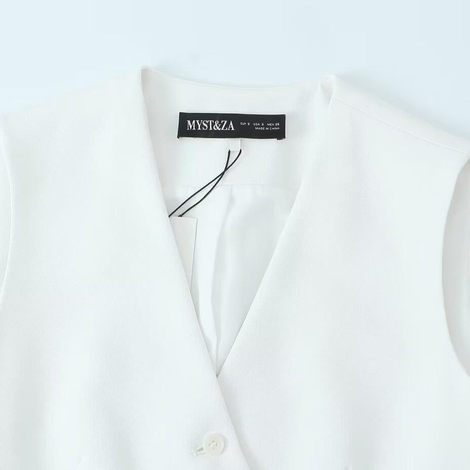 TAOP&ZA Женский весенне-летний асимметричный жилет без рукавов с V-образным вырезом