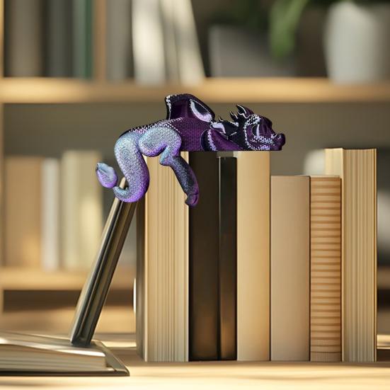 Декор для книжной полки «Спящий дракон» 3D-печатная фигурка дракона книжный уголок Украшение для полки «Спящий дракон» для любителей книг и любителей фэнтези