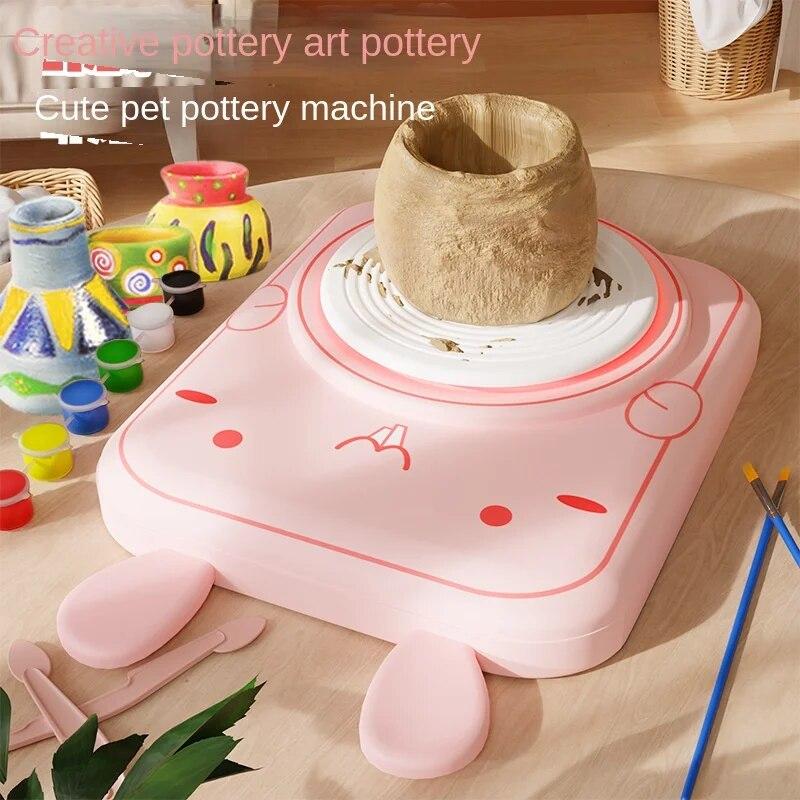 DIY Soft Pottery Clay No-burning No-bake Clay Pottery Clay Machine Electric Turntable Hand-painted Embryonic Pottery Machine