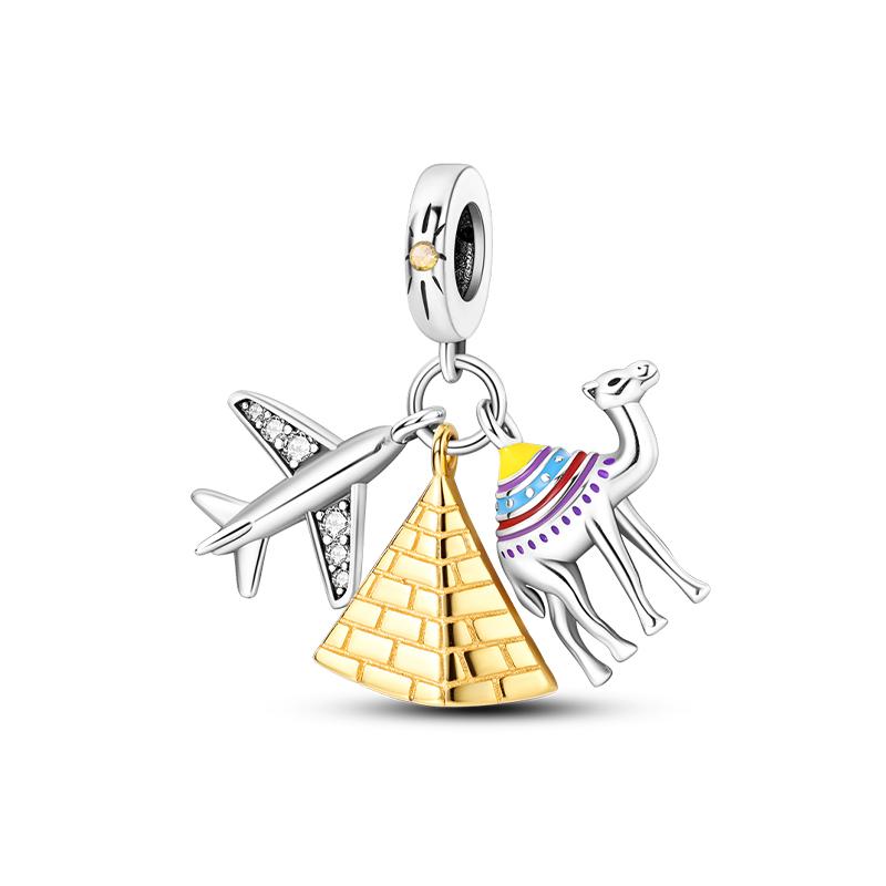 925 Серебряный Цвет Фараон Пирамида Паук Сглаза Бастет Подвески Бусины Подходит Diy 925 Оригинальные Браслеты Изысканные DIY Ювелирные Изделия Для Вечеринки