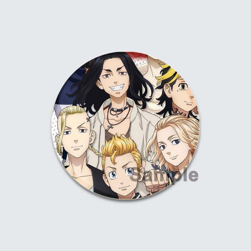 32/44/58mm Tokyo Revengers Brooch On Backpack Handmade Round Badges Anime Icon Badges for Clothes Hat Gifts Lapel Pins Accessories