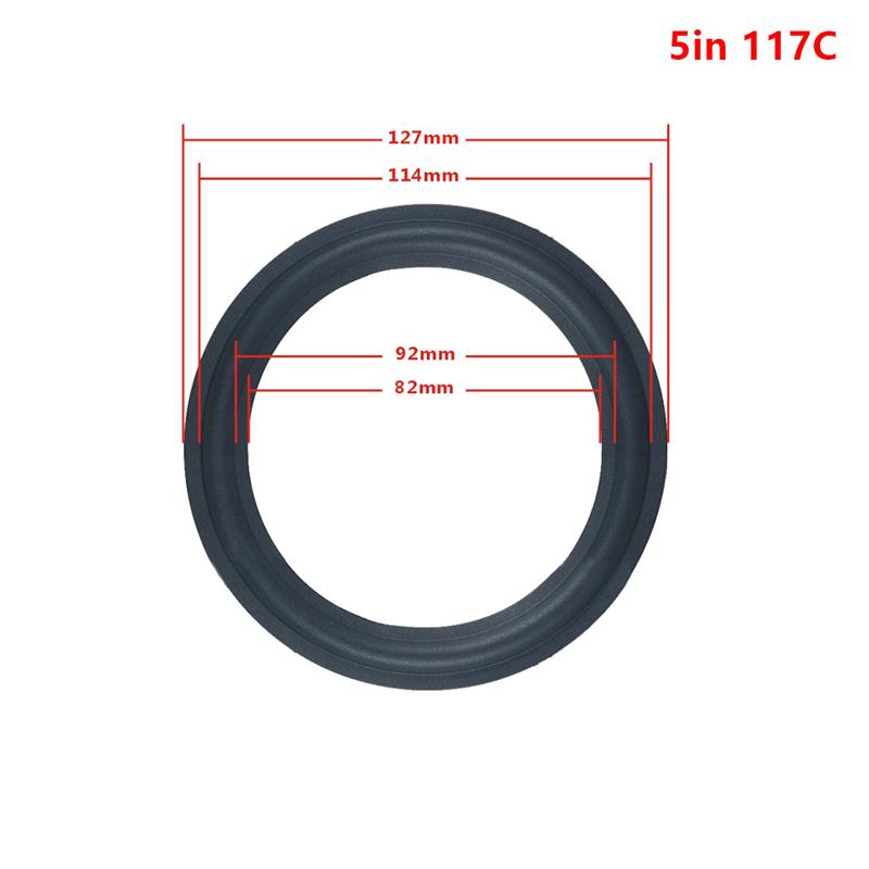 1Pc Black Speaker Rubber Repair 4/5/6.5/8/10Inch Suspension Surround Folding Ring Full Range Woofer Speaker Replacements