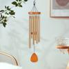 25-Inch Wooden Wind Chime with 6 Aluminum Tubes S-shaped Hook Natural Soothing Melody Garden Patio Outdoor