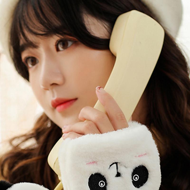 Cute Winter Warm Half Finger Gloves Dual-purpose Thickened Touchscreen Gloves for Women Girls