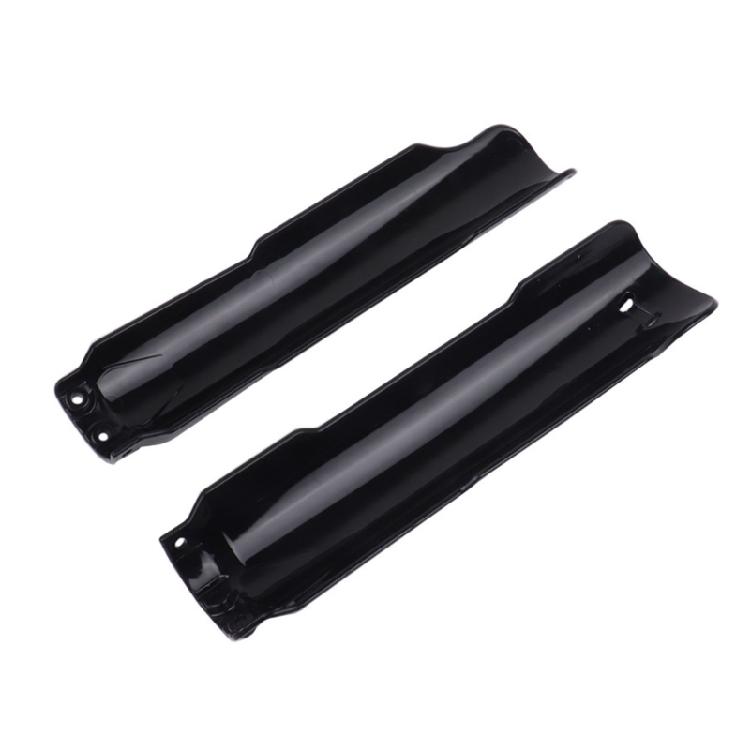 Front Fork Cover Set, Black Replacement Guards with Lower Fork Area Coverage, Molded Plastic Build, and Left Right Pair Format for Daily Use