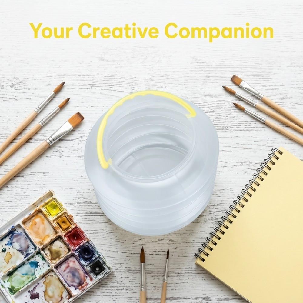 Collapsible Transparent Paint Rinse Bucket Foldable Painting Cup Gouache Creation