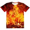 Детские футболки с 3D-принтом, рисунком пламени и молнии, футболки с круглым вырезом, повседневные футболки для мальчиков и девочек, детские футболки