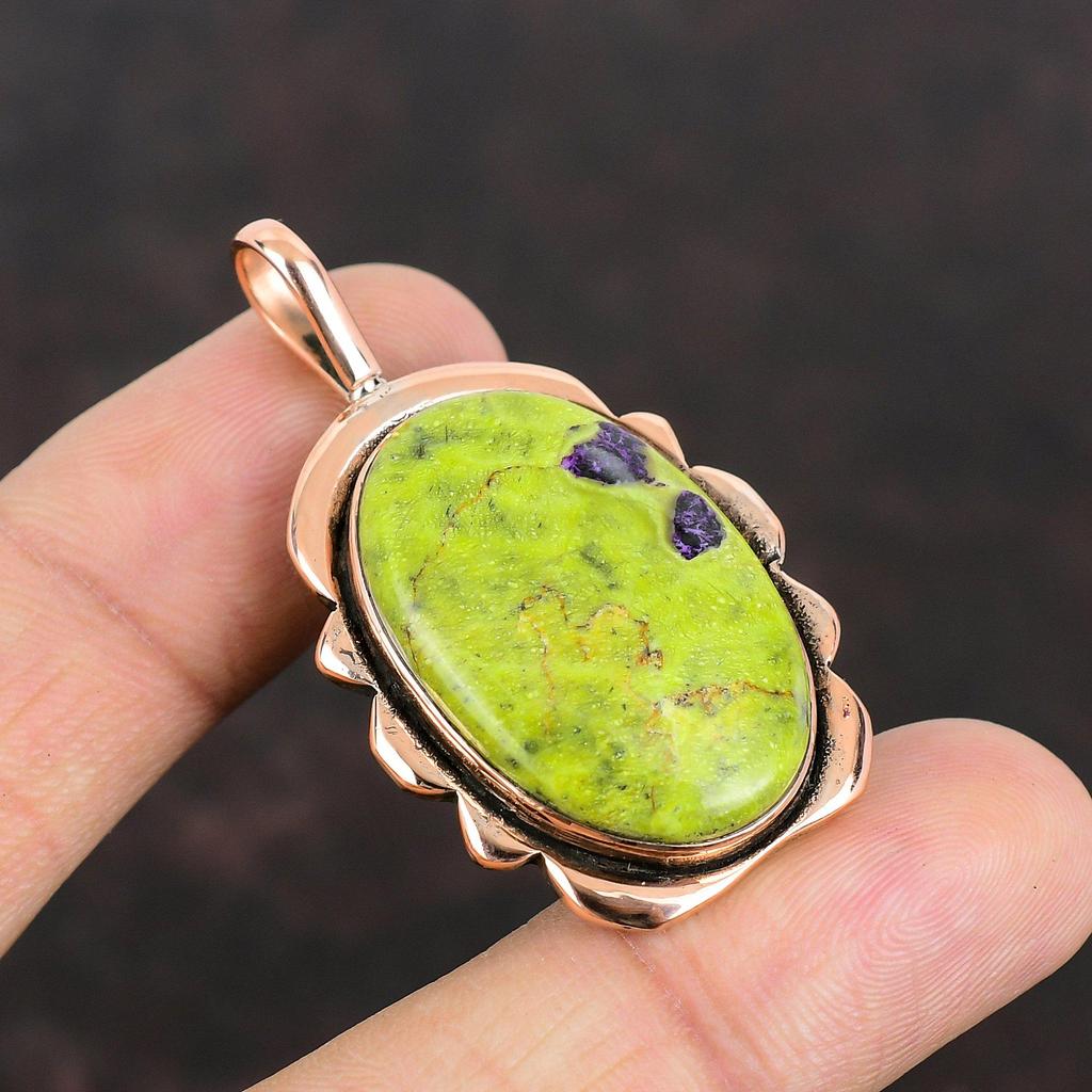 Stichtite Pendant Copper Pendant Handmade Antique Jewelry Original Gemstone Pendant Beautiful Copper Jewelry Elegant Pendant Engagement Gift