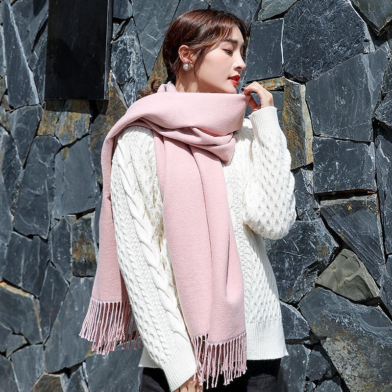 Женский шарф, пашминовые шали, накидки для вечерних платьев, зимние теплые шарфы с помпонами