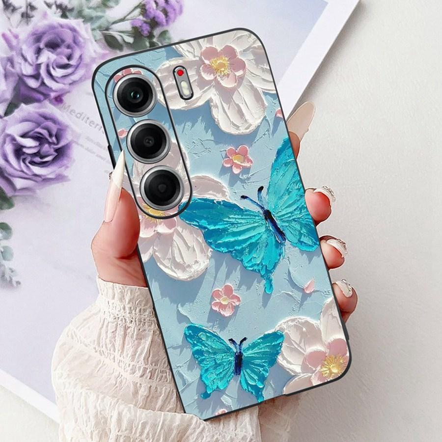 Чехол для Tecno Camon 40 CM5 с рисунком цветов и бабочек, мягкий силиконовый чехол для Tecno Camon 40 Pro 5G Camon40, чехлы для телефона