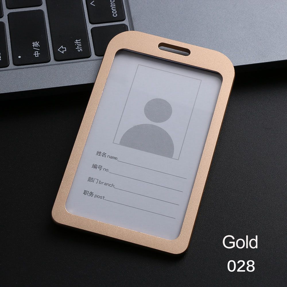 Exhibition Office School Vertical ID Business Case Aluminum Alloy Name Card Work Card Holders