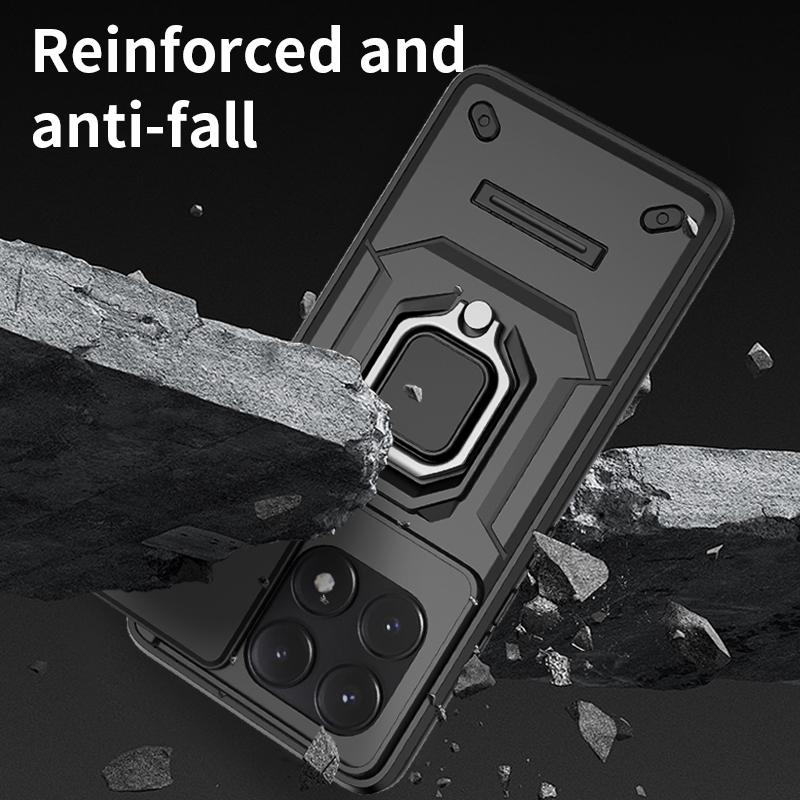 Слайд-камера Funda для POCO X6 Pro 5G Redmi Note 13 Pro 5G Case Armor Metal Ring Stand Защитная крышка для POCO X6 5G Capa