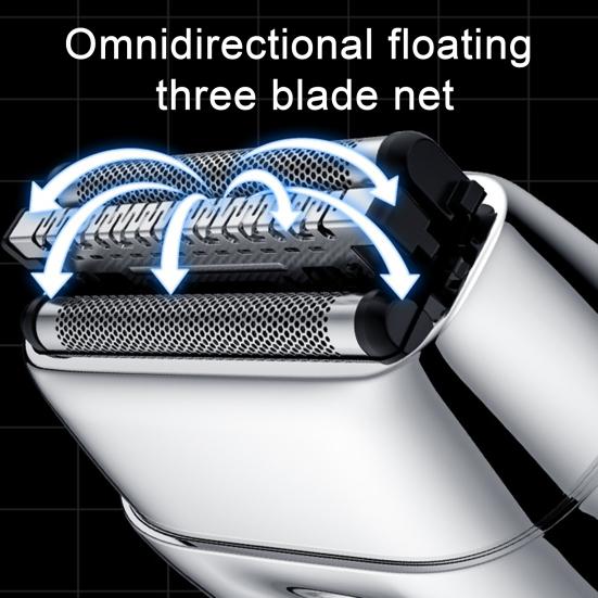 Мини-электробритва со светодиодным дисплеем, USB-перезаряжаемая, водонепроницаемая, с 3 головками, портативная дорожная бритва для мужчин, триммер для бороды, инструмент для удаления волос