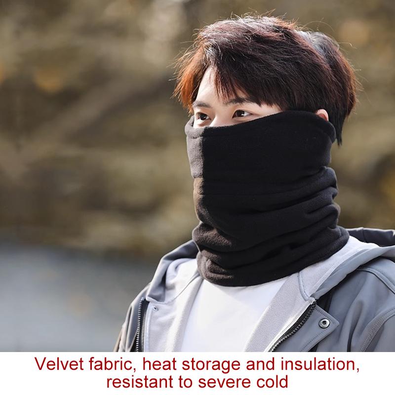 1Pc Neck Scarves Fashion Lining Thickened Face Mask Windproof Keep Warm Warmer Solid Color Polyester