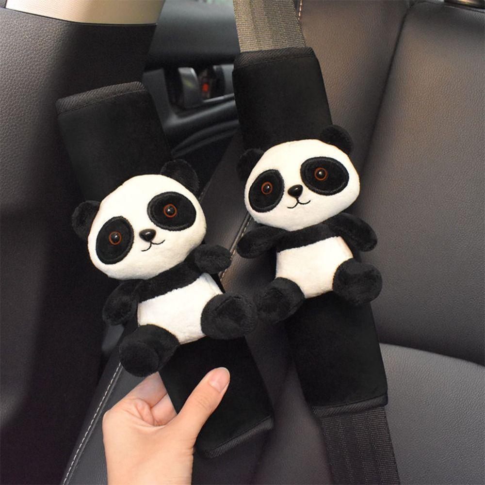 Soft Panda Car Seatbelt Cover Lamb's Wool Seat Belt Cover New Auto Shoulder Protector Pad Car